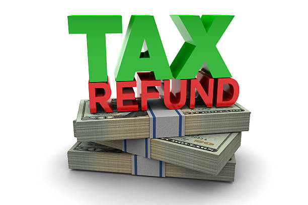 Tax Refund Tax refund illustration isolated on white background refund stock pictures, royalty-free photos & images