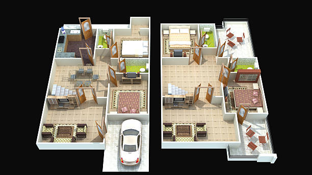 istock Interior plan 30 for home grpund floor and first floor 476093178