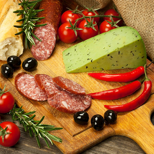 istock Bread with smoked salami and  cheese 476093777
