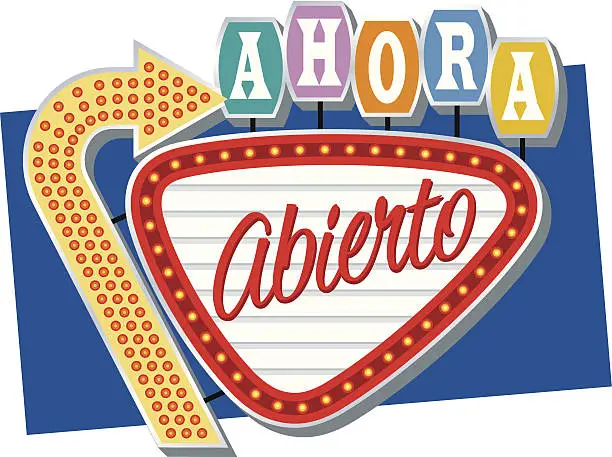 Vector illustration of Abierto Heading C