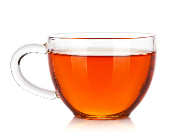 szkła kubek herbaty czarnej - glass tea herbal tea cup zdjęcia i obrazy z banku zdjęć