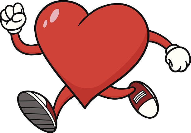 Heart Running Stock Illustration - Download Image Now - Heart Shape, Walking,  Running - Istock