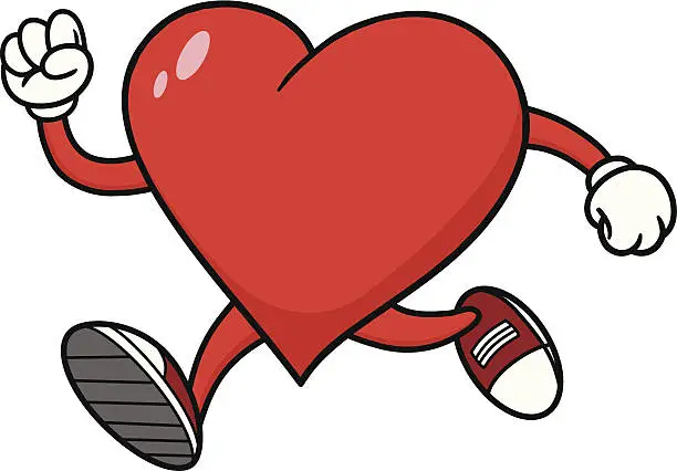 Vector illustration of Heart Running