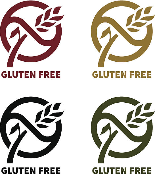 ilustraciones, imágenes clip art, dibujos animados e iconos de stock de sin gluten logotipo - whole wheat