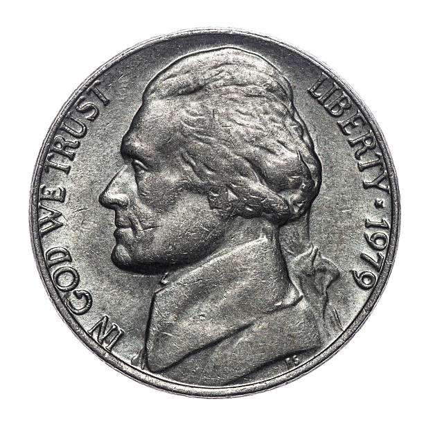 istock US 5 Cents coin isolated on white (1979) 476097985