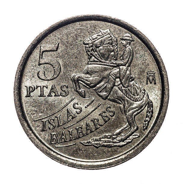 istock 5 Spanish pesetas coin isolated on white (1997) 476098231