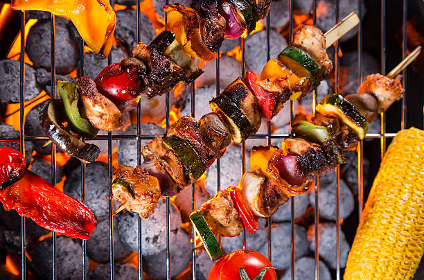 istock Delicious skewers on grill 476098530