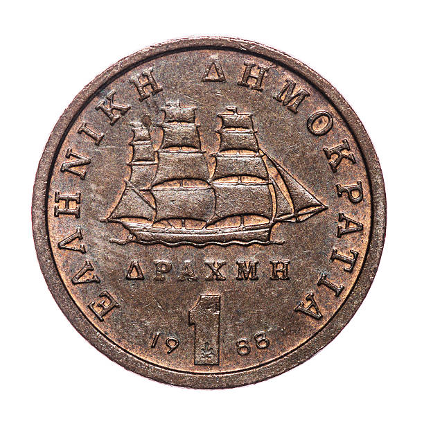istock 1 Greek drachma coin isolated on white (1988) 476098561