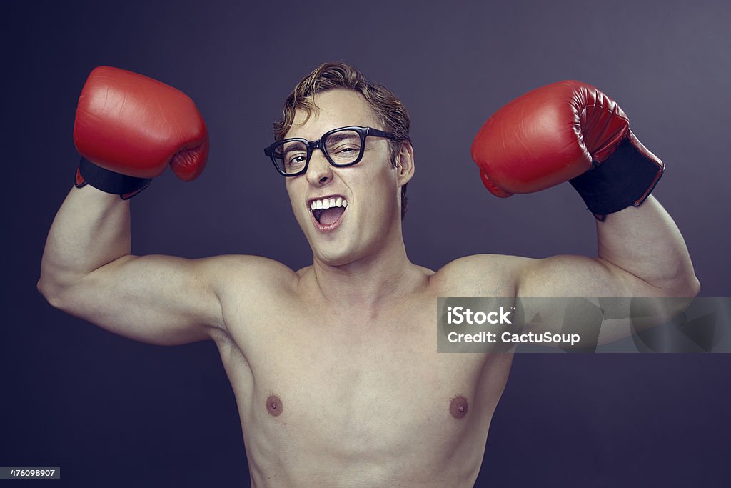 Muscles intellectual man showing  Adult Stock Photo