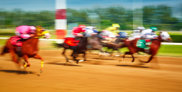horse racing motion blur panning