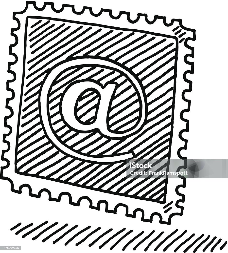 Stempel-MAIL @Symbol Abbildung - Lizenzfrei E-Mail Vektorgrafik