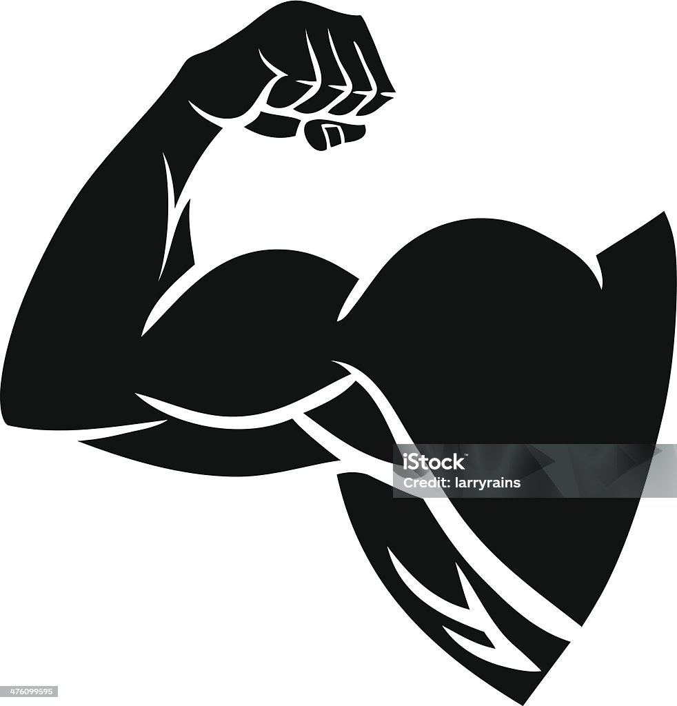 Strong Arm Silhouette Muscular Build stock vector