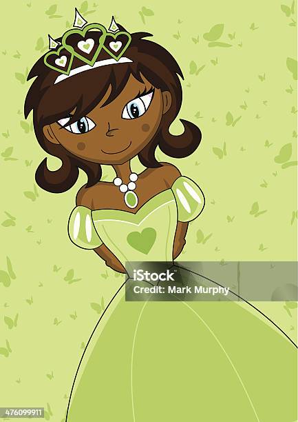 Cute Royal Fairytale Princess Stock Illustration - Download Image Now - African Ethnicity, Beauty, Butterfly - Insect