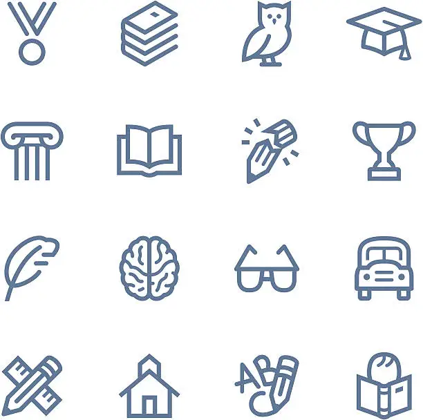 Vector illustration of Education Line icons