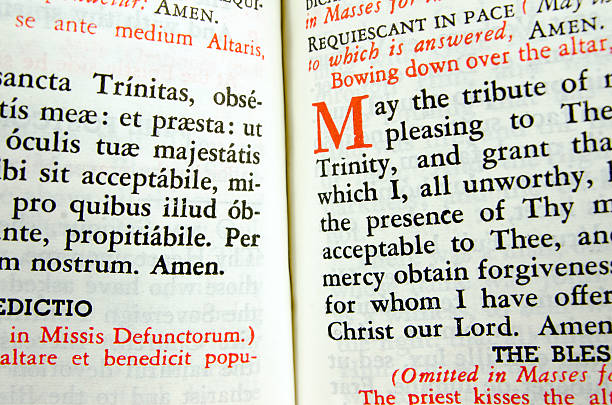 istock Obsolete Latin Catholic Missal 476100703