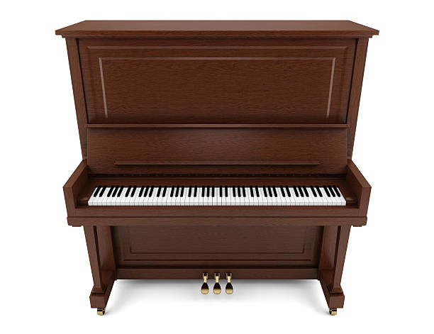 istock brown upright piano isolated on white background 476100871