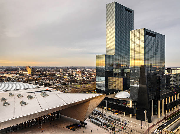 City skyline and Rotterdam Centraal Station