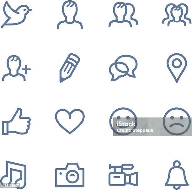 Set Of Simple Social Media Icons Stock Illustration - Download Image Now - Icon Symbol, Bird, Emoticon