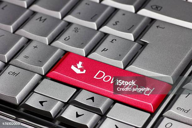 Red Download Key Keyboard Stock Photo - Download Image Now - Accessibility, Arrow Symbol, Business