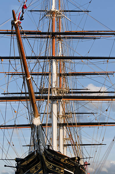 Cutty Sark in dry dock Greenwich Cutty Sark reopens for public viewing.  greenwich london stock pictures, royalty-free photos & images