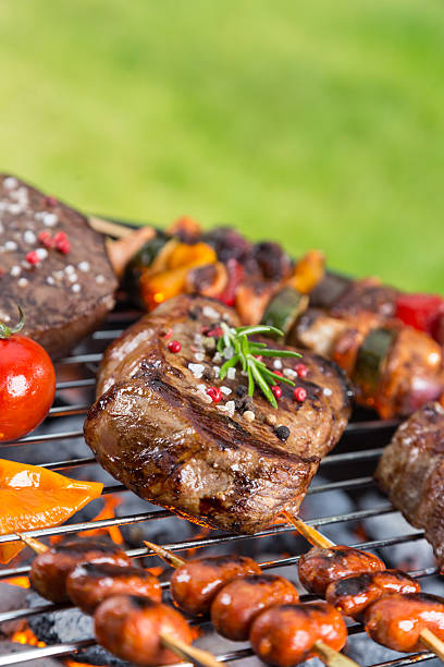 istock Barbecue grill with various kinds of meat 476102334
