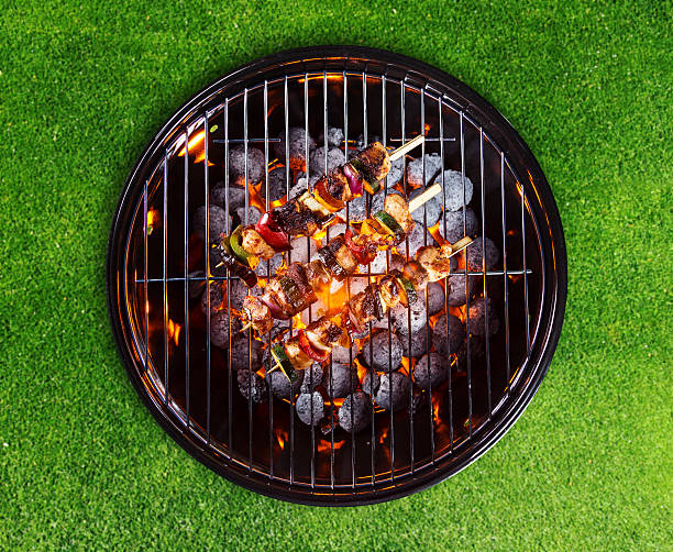 istock Barbecue grill with skewers 476102954