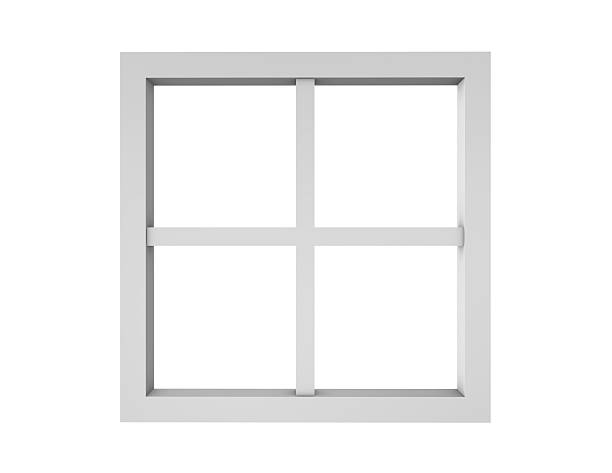 vide propre encadrement de fenêtre isolé sur fond blanc.   - window frame window isolated clipping path photos et images de collection