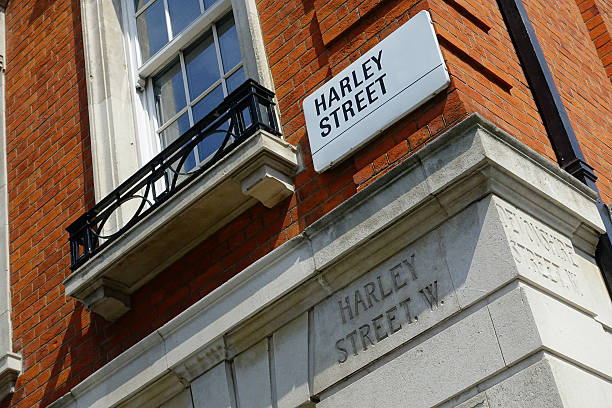 Harley street street señal de Londres - foto de stock
