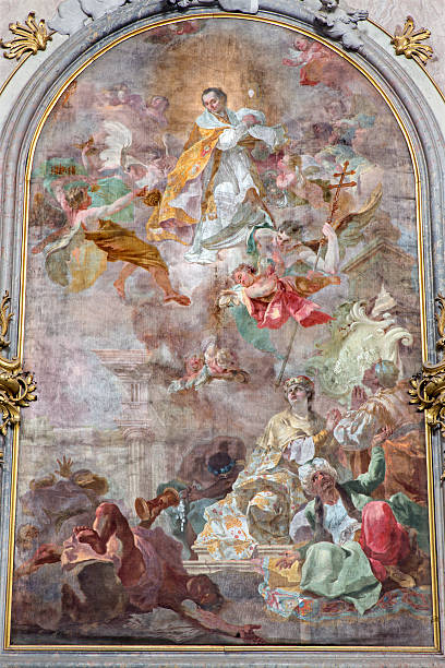 istock Jasov - Baroque side altar and paint of st. Norbert 476107983