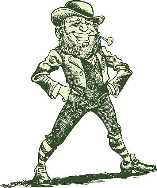 proste leprechaun rys - leprechaun holiday stock illustrations