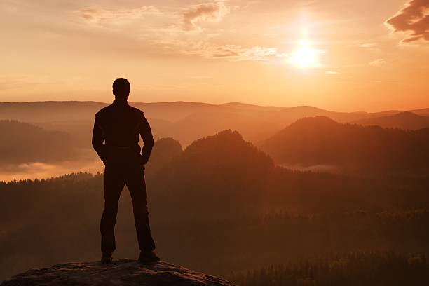 istock Hiker above valley  in rock empires park 476109056