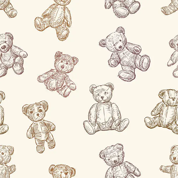 Vector illustration of pattern of teddy bears