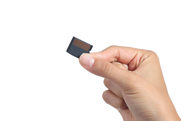 istock Woman hand holding a sd memory card 476109865
