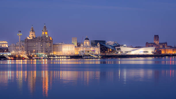 Liverpool Skyline The lovely citysacpe of Liverpool promenade stock pictures, royalty-free photos & images