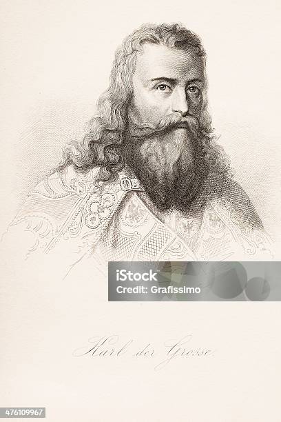 Grawerunek Charlesa Wielki Z 1882 - Stockowe grafiki wektorowe i więcej obrazów Charlemagne - Charlemagne, Celebryci, Cesarz