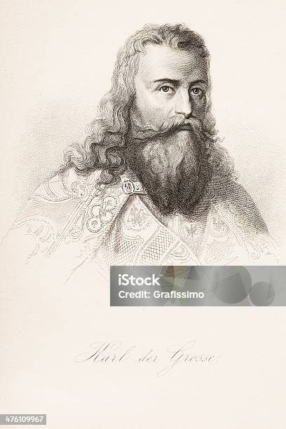 Vetores de Entalhes De Charles O Grande Desde 1882 e mais imagens de Carlos Magno - Realeza - Carlos Magno - Realeza, Adulto, Celebridade
