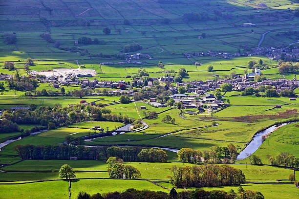 Hawes Yorkshire This is taken from Stags Fell , north of the highest market town in England.It is situated in Wensleydale on the river Ure pennines photos stock pictures, royalty-free photos & images