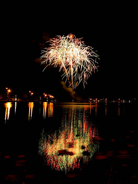 istock beautiful fireworks over sky at night 476111338