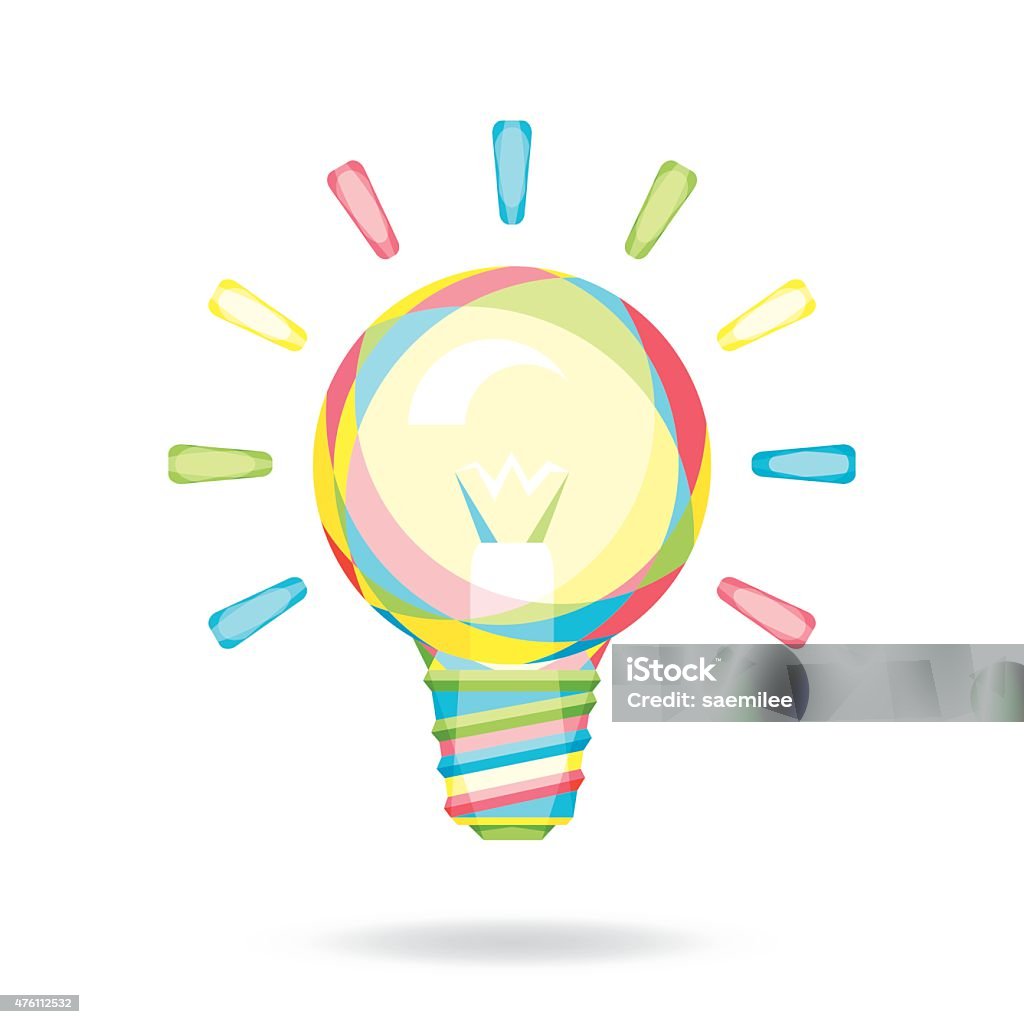 Colorful Light Bulb Vector illustration of creative symbol.  Contemplation stock vector
