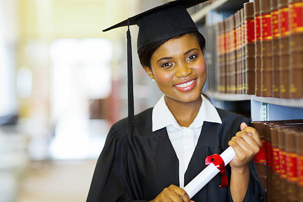 pretty female african college graduate