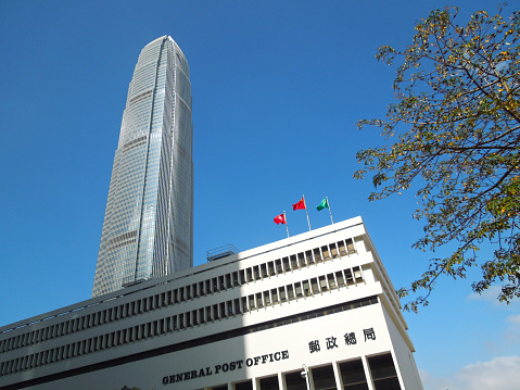 Low angle view of the tallest skyscraper in Central Business District.