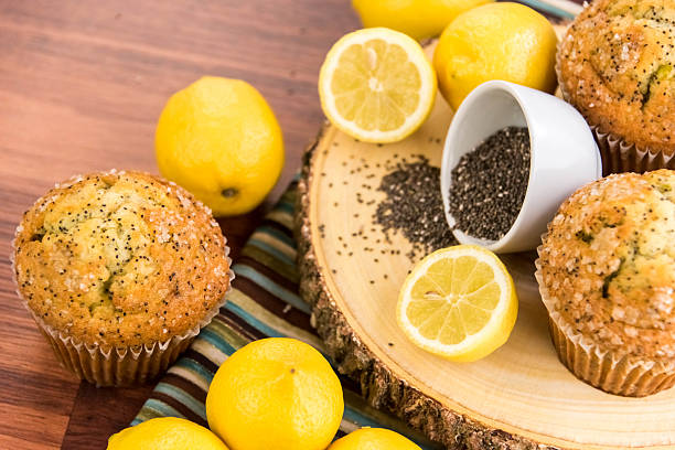 fresh baked lemon poppyseed muffins