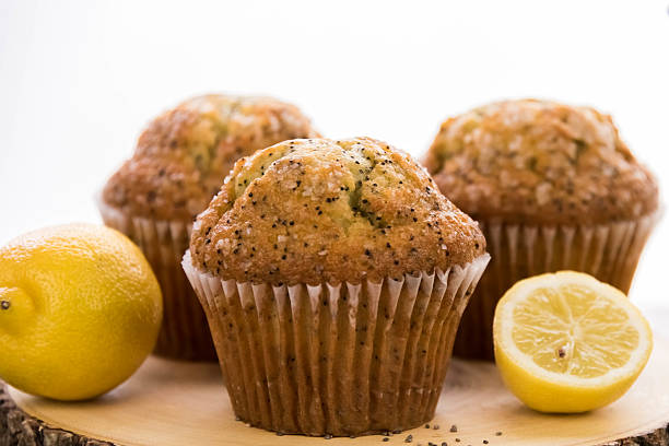 fresh baked lemon poppyseed muffins