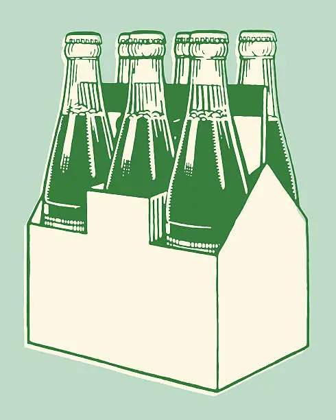 Vector illustration of Six Pack of Soda