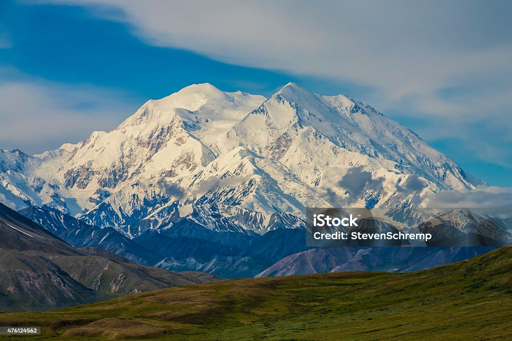 Mt. Mckinley, Denali National Park,Alaska A view of Denali on a clear day. 2015 Stock Photo