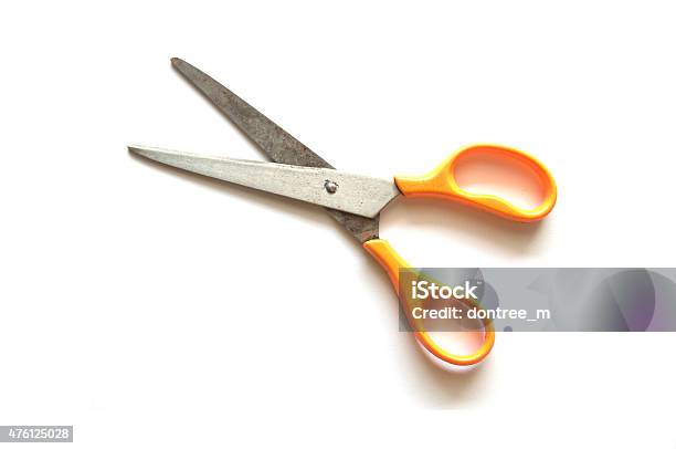 Yellow Scissors Stock Photo - Download Image Now - 2015, Art And Craft, At The Edge Of