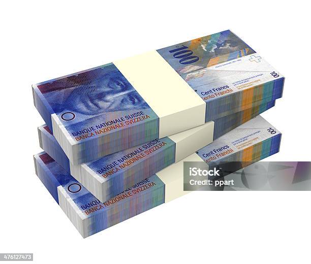 Swiss Money Isolated On White Background Stock Photo - Download Image Now - Bank - Financial Building, Bank Deposit Slip, Banking