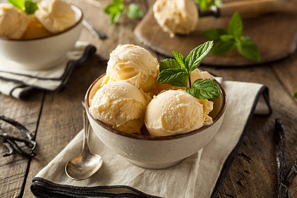 istock Homemade Organic Vanilla Ice Cream 476129432