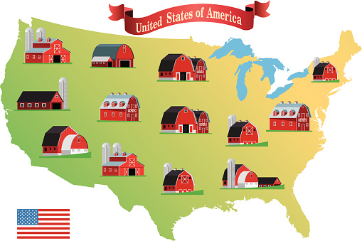Map Red Barn Red Barn Stock Illustration - Download Image Now - Dairy Farm ...