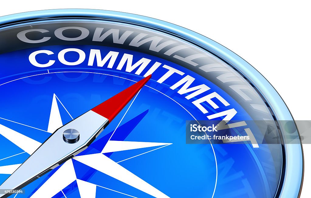commitment 3D rendering of a compass with a commitment icon Dedication Stock Photo